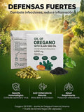 Oregano Oil 6000 Aceite de Orégano Potencia Extrema Aceite de Semilla Negra 60 cápsulas